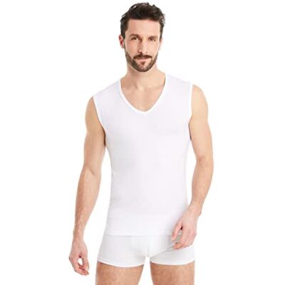FINN Mouwloos business onderhemd met V-hals herenondergoed van originele Lenzing® modal stof de perfecte tanktop onder overhemd en pak, Wit, XL XL FINN Mouwloos business onderhemd met V-hals herenondergoed van originele Lenzing® modal stof de perfecte tanktop onder overhemd en pak, Wit, XL XL