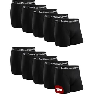 DANISH ENDURANCE Boxershorts voor heren van superzacht en elastisch katoen, met of zonder zak, set van 6 of 10 stuks., L L DANISH ENDURANCE Boxershorts voor heren van superzacht en elastisch katoen, met of zonder zak, set van 6 of 10 stuks., L L