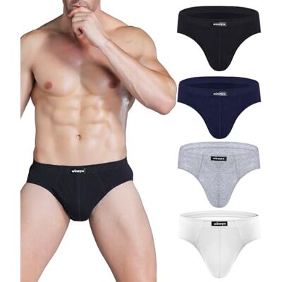 wirarpa Katoenen ondergoed voor heren, multipack, klassiek ondergoed, zachte tailleband, zwart/donkerblauw/lichtgrijs/wit, XL XL wirarpa Katoenen ondergoed voor heren, multipack, klassiek ondergoed, zachte tailleband, zwart/donkerblauw/lichtgrijs/wit, XL XL