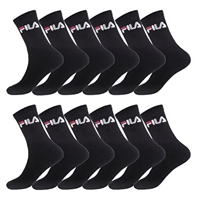 Fila sokken /Am/Tnx12 sportsokken voor heren (12 stuks), zwart (Noir N Nr) 39-42 Fila sokken /Am/Tnx12 sportsokken voor heren (12 stuks), zwart (Noir N Nr) 39-42