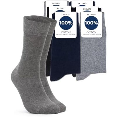 Occulto Sokken 100% Katoen Heren Set van 6 (Model: Roland) Blend Blauw 39-42 39-42 Occulto Sokken 100% Katoen Heren Set van 6 (Model: Roland) Blend Blauw 39-42 39-42
