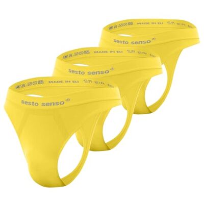 sesto senso 3 stuks sexy naadloze strings voor heren, 3 stuks, geel, S-M S-M sesto senso 3 stuks sexy naadloze strings voor heren, 3 stuks, geel, S-M S-M