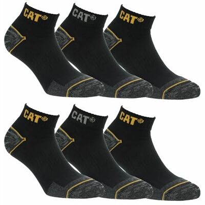 CAT erpillar Premium Sneaker 6 paar werkveiligheidsschoenen voor heren, dubbele versterking aan teen en hiel, hoogwaardig katoen (zwart, 43-46) 43-46 CAT erpillar Premium Sneaker 6 paar werkveiligheidsschoenen voor heren, dubbele versterking aan teen en hiel, hoogwaardig katoen (zwart, 43-46) 43-46