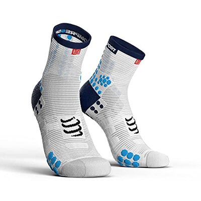 COMPRESSPORT Unisex Proracing High White Blue T3 hardloopsokken, wit/blauw, 3 jaar EU COMPRESSPORT Unisex Proracing High White Blue T3 hardloopsokken, wit/blauw, 3 jaar EU