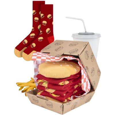 soxo Fast Food Grappige damessokken, cadeau voor heren, fantasie, sokken, cadeau-idee, 35-40, hamburger, 1 paar 35-40 soxo Fast Food Grappige damessokken, cadeau voor heren, fantasie, sokken, cadeau-idee, 35-40, hamburger, 1 paar 35-40