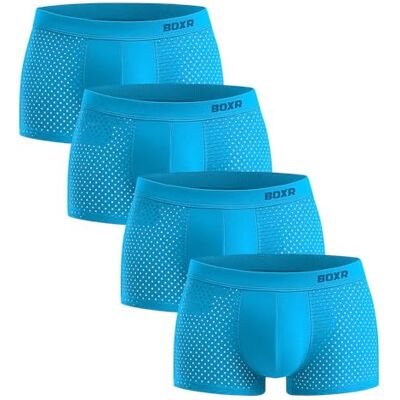 BOXR Underwear Set van 4 bamboe boxershorts Zijdezacht, ademend en milieuvriendelijk. Comfortabel milieuvriendelijk (S-3XL), Blauwe Clair, M M BOXR Underwear Set van 4 bamboe boxershorts Zijdezacht, ademend en milieuvriendelijk. Comfortabel milieuvriendelijk (S-3XL), Blauwe Clair, M M