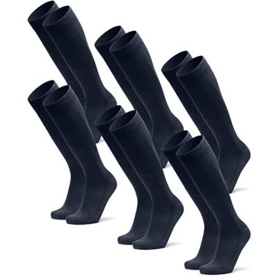 DANISH ENDURANCE Hoge sokken van bamboe, set van 3 of 6 stuks, Marineblauw, 6 stuks 39-42 DANISH ENDURANCE Hoge sokken van bamboe, set van 3 of 6 stuks, Marineblauw, 6 stuks 39-42