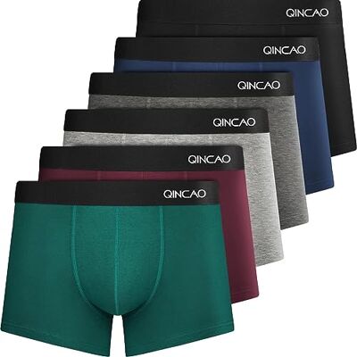 QINCAO heren boxershort set van 6 katoenen boxershorts maten S, M, L, XL, XXL, XXXL, Meerkleurig 3XL QINCAO heren boxershort set van 6 katoenen boxershorts maten S, M, L, XL, XXL, XXXL, Meerkleurig 3XL