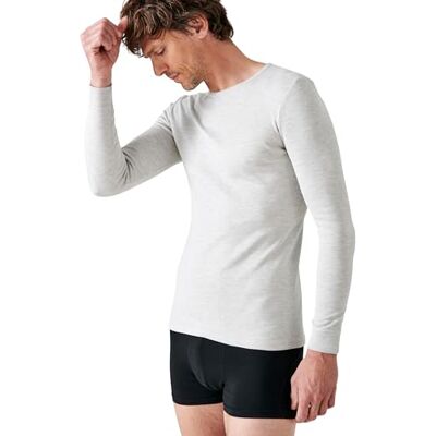 Damart T-shirt met ronde hals, klassiek mesh, Thermolactyl, thermische top voor heren, Grijs Chinees M Damart T-shirt met ronde hals, klassiek mesh, Thermolactyl, thermische top voor heren, Grijs Chinees M