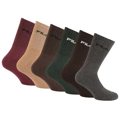 Fila sokken /Am/Tnx6 sportsokken voor heren (6 stuks), grijs/bruin/bordeaux A 43-46 Fila sokken /Am/Tnx6 sportsokken voor heren (6 stuks), grijs/bruin/bordeaux A 43-46