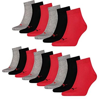 Puma Quarters Sportsokken voor heren, Quarters sportsokken, verpakking van 12 stuks 47-49 EU Puma Quarters Sportsokken voor heren, Quarters sportsokken, verpakking van 12 stuks 47-49 EU