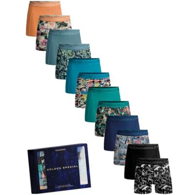 Muchachomalo Boxershorts voor heren, 12 stuks, bedrukt, katoen, elastische tailleband, zwart., L L Muchachomalo Boxershorts voor heren, 12 stuks, bedrukt, katoen, elastische tailleband, zwart., L L