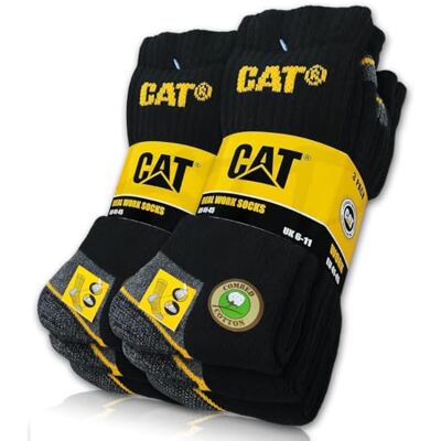 CAT erpillar Real Work Socks Werksokken voor dames en heren, 6 paar, maten 35-50 35-40 EU CAT erpillar Real Work Socks Werksokken voor dames en heren, 6 paar, maten 35-50 35-40 EU