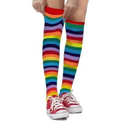 Dress Up America Gestreepte katoenen sokken voor volwassenen gestreepte hoge sokken voor mannen en vrouwen tieners elegant en comfortabel Dress Up America Gestreepte katoenen sokken voor volwassenen gestreepte hoge sokken voor mannen en vrouwen tieners elegant en comfortabel