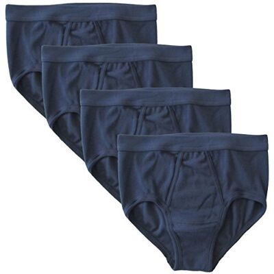HERMKO 3240 Set van 4 herenslips met fijne ribopening van 100% biologisch katoen, wasbaar op 60 °C, vele kleuren, Donkerblauw, 5XL 5XL HERMKO 3240 Set van 4 herenslips met fijne ribopening van 100% biologisch katoen, wasbaar op 60 °C, vele kleuren, Donkerblauw, 5XL 5XL