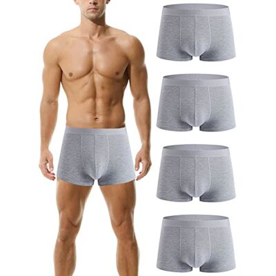 Hoerev 4 stuks ondergoed van bamboevezel voor heren, 4 grijs XXL Hoerev 4 stuks ondergoed van bamboevezel voor heren, 4 grijs XXL