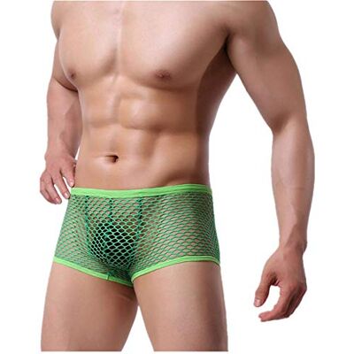 Kwelt Herenondergoed, lingerie, boxershorts, transparant, mesh, ademend, onderbroek, Groen, XL XL Kwelt Herenondergoed, lingerie, boxershorts, transparant, mesh, ademend, onderbroek, Groen, XL XL