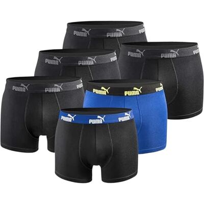 Puma Basic boxershorts voor heren, limited edition, zwart, set van 6 L Puma Basic boxershorts voor heren, limited edition, zwart, set van 6 L