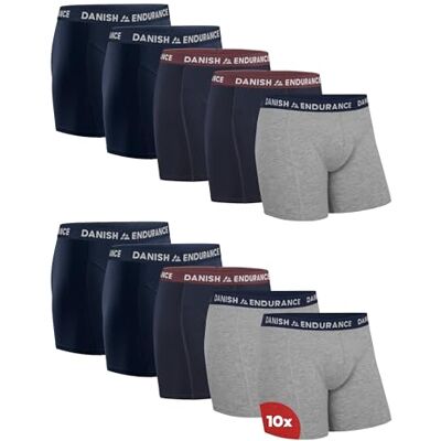 DANISH ENDURANCE Boxershorts voor heren van superzacht en elastisch katoen, met of zonder zak, set van 6 of 10 stuks., L L DANISH ENDURANCE Boxershorts voor heren van superzacht en elastisch katoen, met of zonder zak, set van 6 of 10 stuks., L L
