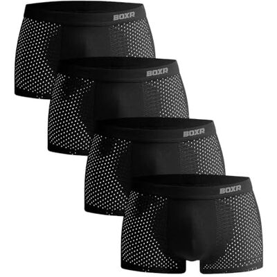 BOXR Underwear Boxershorts van bamboe, set van 4 stuks, zacht als zijde, ademend en milieuvriendelijk Comfortabel en milieuvriendelijk (S-3XL)., zwart. 3XL BOXR Underwear Boxershorts van bamboe, set van 4 stuks, zacht als zijde, ademend en milieuvriendelijk Comfortabel en milieuvriendelijk (S-3XL)., zwart. 3XL