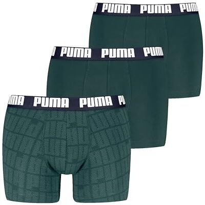 Puma Logo Print Boxer Heren (3 stuks), groen/marineblauw, M M Puma Logo Print Boxer Heren (3 stuks), groen/marineblauw, M M