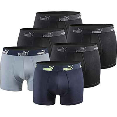 Puma Basic boxershorts voor heren, limited edition, zwart, set van 6, Zwart/Navy Blauw M Puma Basic boxershorts voor heren, limited edition, zwart, set van 6, Zwart/Navy Blauw M