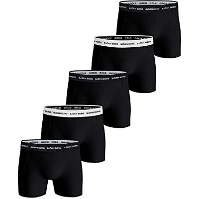 Björn Borg Boxershorts voor heren, verpakking van 5 stuks, Zwarte Schoonheid, L L Björn Borg Boxershorts voor heren, verpakking van 5 stuks, Zwarte Schoonheid, L L