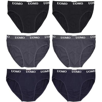 Poligono Herenslip, ondergoed van katoen, zachte stof, ondergoed met lage taille, 6 stuks, verschillende kleuren, wit, zwart, grijs, blauw, meerkleurig (2 zwart, 2 blauw, 2 grijs), 4XL 4XL Poligono Herenslip, ondergoed van katoen, zachte stof, ondergoed met lage taille, 6 stuks, verschillende kleuren, wit, zwart, grijs, blauw, meerkleurig (2 zwart, 2 blauw, 2 grijs), 4XL 4XL