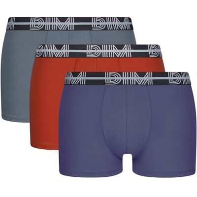 DIM. Style Powerful Cotton Stretch X3 Herenondergoed (3 stuks), schemering/chili/grijs, M M DIM. Style Powerful Cotton Stretch X3 Herenondergoed (3 stuks), schemering/chili/grijs, M M