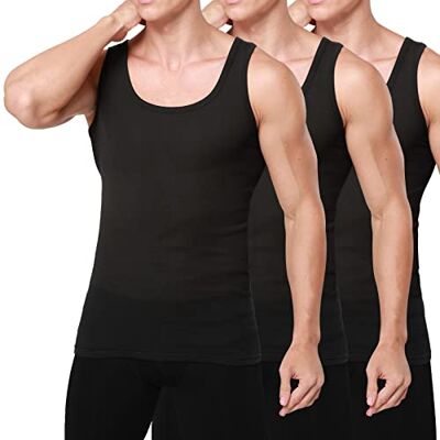 Smart Sir Onderhemd heren 3/5/6 Pack Tank Top Katoen Mannen Zwart Wit Veelkleurig, zwart. 3 stuks., S S Smart Sir Onderhemd heren 3/5/6 Pack Tank Top Katoen Mannen Zwart Wit Veelkleurig, zwart. 3 stuks., S S
