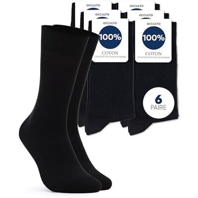 Occulto Sokken 100% Katoen Heren Set van 6 (Model: Roland) Zwart 43-46 43-46 Occulto Sokken 100% Katoen Heren Set van 6 (Model: Roland) Zwart 43-46 43-46