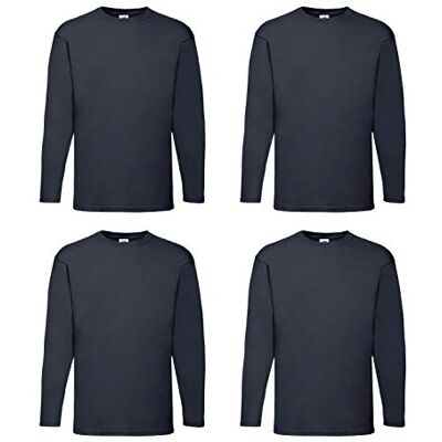 Fruit of the Loom Set van 4 T-shirts, lange mouwen, kleuren naar keuze, Navy Blauw XXL Fruit of the Loom Set van 4 T-shirts, lange mouwen, kleuren naar keuze, Navy Blauw XXL