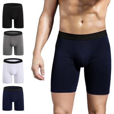 ZLYC Heren lange pijpen katoenen boxershort ondergoed, 3/4 stuks XL ZLYC Heren lange pijpen katoenen boxershort ondergoed, 3/4 stuks XL