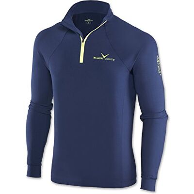 Black Crevice skishirt met ritssluiting voor heren BCR11203, uniseks, skishirt, donkerblauw/geel, XXXL Black Crevice skishirt met ritssluiting voor heren BCR11203, uniseks, skishirt, donkerblauw/geel, XXXL