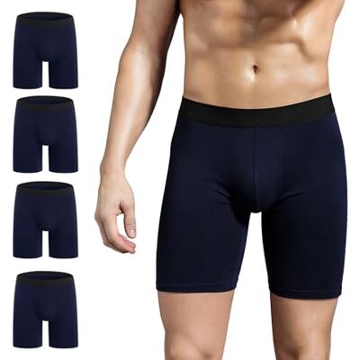 ZLYC Heren lange pijpen katoenen boxershort ondergoed, 3/4 stuks M ZLYC Heren lange pijpen katoenen boxershort ondergoed, 3/4 stuks M