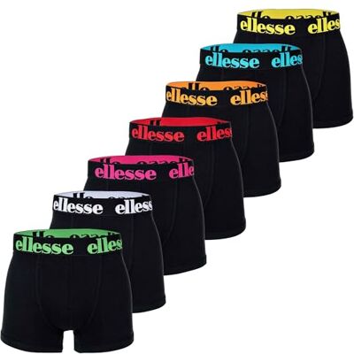 Ellesse Yema Boxershorts voor heren, met logo, zonder zak, katoen, stretch, verpakking van 7 stuks, Zwart/Mutli2, 5XL 5XL Ellesse Yema Boxershorts voor heren, met logo, zonder zak, katoen, stretch, verpakking van 7 stuks, Zwart/Mutli2, 5XL 5XL