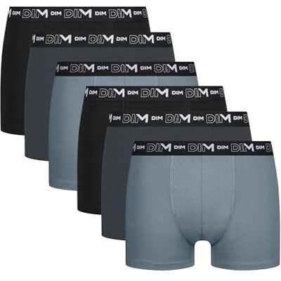 DIM. Katoenen stretch, ademend, optimale grip, X6, herenondergoed (6 stuks), zwart/graniet/muisgrijs, XL XL DIM. Katoenen stretch, ademend, optimale grip, X6, herenondergoed (6 stuks), zwart/graniet/muisgrijs, XL XL