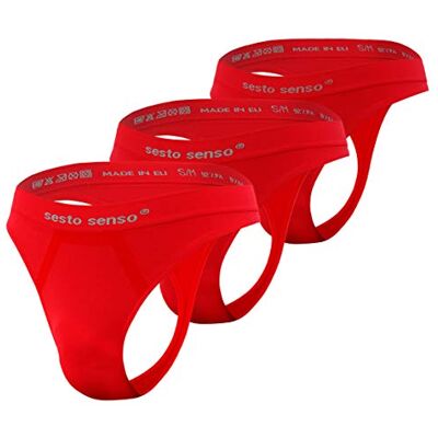 sesto senso Heren Strings G-Strings Sexy 3 Pack Naadloos, 3 Pack rood, S-M S-M sesto senso Heren Strings G-Strings Sexy 3 Pack Naadloos, 3 Pack rood, S-M S-M