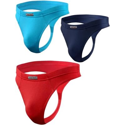 sesto senso Heren Gstring Ondergoed Microvezel 1/3 Pack Sexy Thong Panties, 3 Pack Rood, Donkerblauw, Turkoois, XL XL sesto senso Heren Gstring Ondergoed Microvezel 1/3 Pack Sexy Thong Panties, 3 Pack Rood, Donkerblauw, Turkoois, XL XL