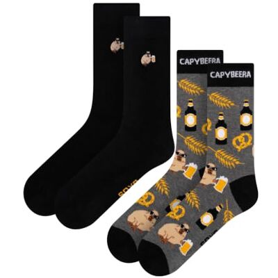 soxo Capybara Damessokken, grappig cadeau, heren, fantasie, sokken, geschenkdoos, 40-45, Capybara, bier, 2 paar 40-45 soxo Capybara Damessokken, grappig cadeau, heren, fantasie, sokken, geschenkdoos, 40-45, Capybara, bier, 2 paar 40-45