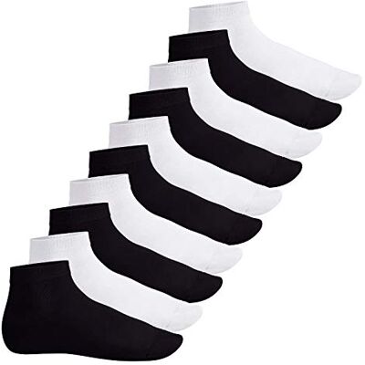Footstar Sokken voor heren en dames met korte schacht (10 paar) Quarter sokken van katoen Sneak it, mix zwart/wit (5x zwart + 5x wit), 39-42 EU 39-42 EU Footstar Sokken voor heren en dames met korte schacht (10 paar) Quarter sokken van katoen Sneak it, mix zwart/wit (5x zwart + 5x wit), 39-42 EU 39-42 EU