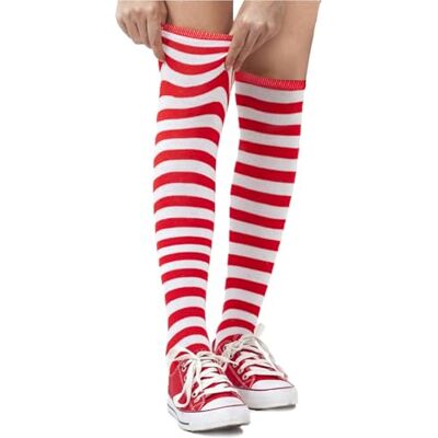 Dress Up America Gestreepte katoenen sokken voor volwassenen gestreepte hoge sokken voor mannen en vrouwen tieners elegant en comfortabel Dress Up America Gestreepte katoenen sokken voor volwassenen gestreepte hoge sokken voor mannen en vrouwen tieners elegant en comfortabel