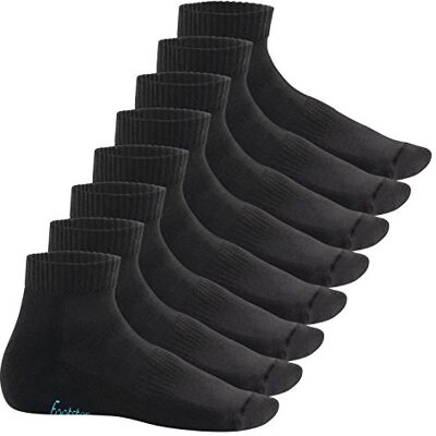 Footstar Sneak It! Korte sokken voor dames en heren met badstof zool (8 paar), zwart. 35-38 Footstar Sneak It! Korte sokken voor dames en heren met badstof zool (8 paar), zwart. 35-38