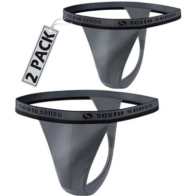 sesto senso 1-4 stuks katoenen strings voor heren, sportstrings, grijs., XXL XXL sesto senso 1-4 stuks katoenen strings voor heren, sportstrings, grijs., XXL XXL
