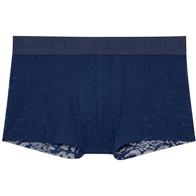 Hom Korte boxershort Free Cut Lace Trunks voor heren, Marineblauw kant, S S Hom Korte boxershort Free Cut Lace Trunks voor heren, Marineblauw kant, S S