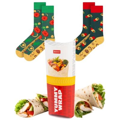soxo Fast Food Grappige damessokken, cadeau voor heren, fantasie, sokken, cadeau-idee, 40-45, wrap, 1 paar 40-45 soxo Fast Food Grappige damessokken, cadeau voor heren, fantasie, sokken, cadeau-idee, 40-45, wrap, 1 paar 40-45