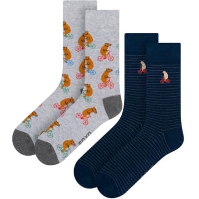 soxo Capybara Grappige damessokken, cadeau, heren, fantasie, sokken, geschenkdoos, 40-45, Capybara, fiets, 2 paar 40-45 soxo Capybara Grappige damessokken, cadeau, heren, fantasie, sokken, geschenkdoos, 40-45, Capybara, fiets, 2 paar 40-45