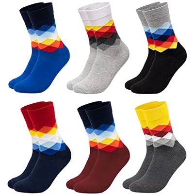 Occulto fantasiesokken voor heren, set van 6 (model: Sigi), Diamanten 39-42 EU Occulto fantasiesokken voor heren, set van 6 (model: Sigi), Diamanten 39-42 EU