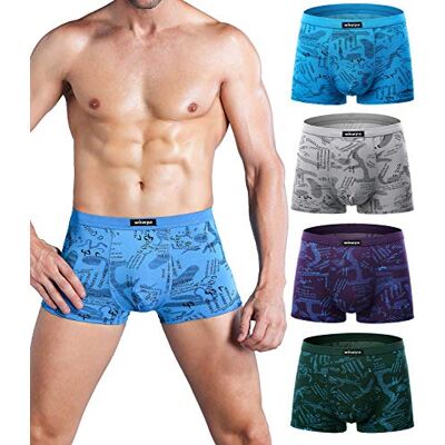 wirarpa Set van zachte boxershorts van microvezel voor heren, 1401-4p-print ontwerp, S S wirarpa Set van zachte boxershorts van microvezel voor heren, 1401-4p-print ontwerp, S S