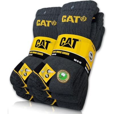 CAT erpillar Real Work Socks Werksokken voor dames en heren, 6 paar, maten 35-50 43-46 CAT erpillar Real Work Socks Werksokken voor dames en heren, 6 paar, maten 35-50 43-46